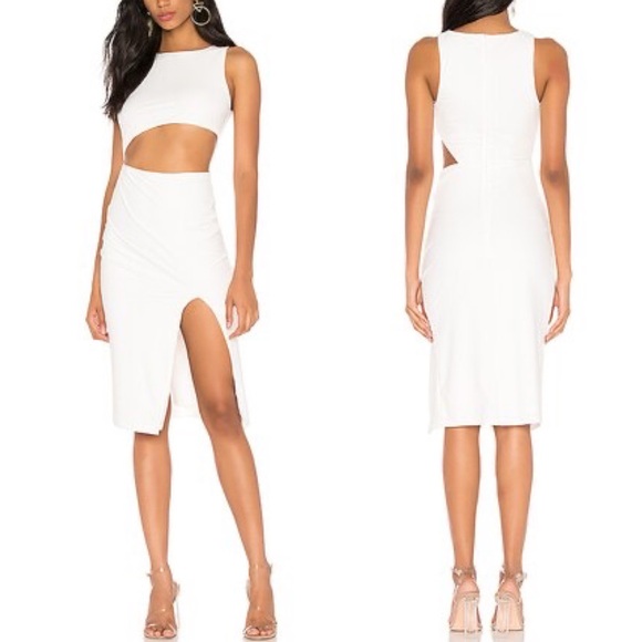 Revolve Super Down Amira Cut Out Dress in Ivory • XS - Picture 2 of 10